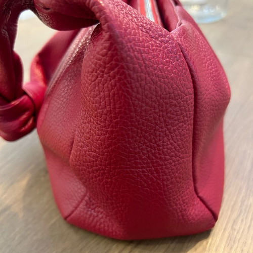 Leather shoulder bag like new, deep red, 100% leather