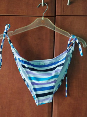 Women's bikini bottom like new with side tie and colorful stripes