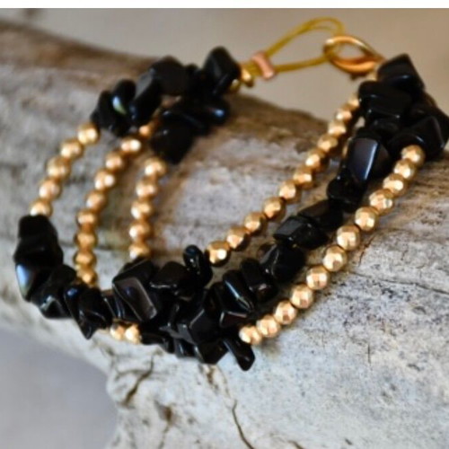 Handmade bracelet new with semi-precious stones and hematite