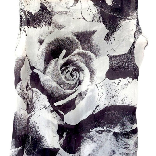 United Colors of Benetton silk sleeveless blouse, medium, black and white