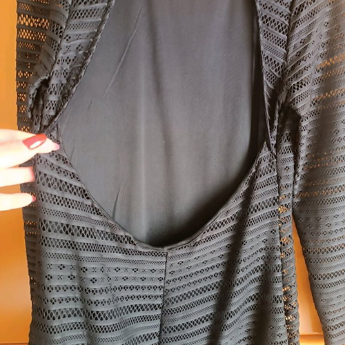 Black backless dress Anel new, size large with lace