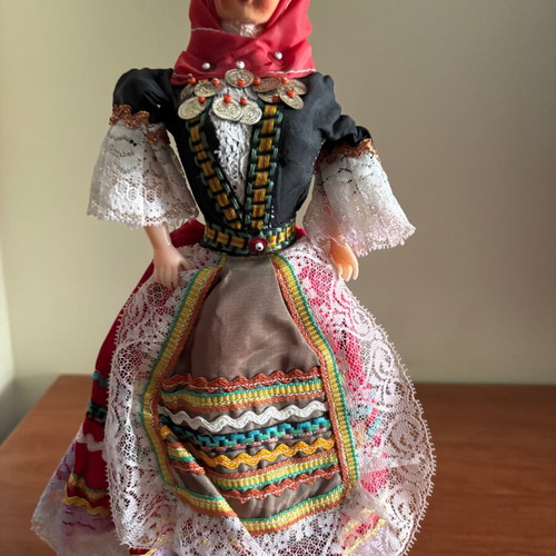 Doll with traditional costume used, handmade from 1970