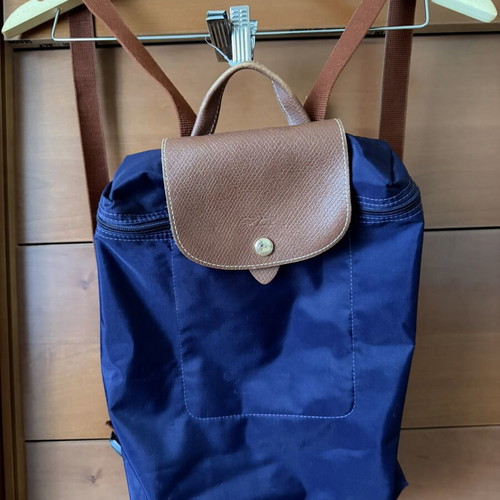 Longchamp backpack like new, purple and brown