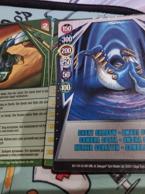 Bakugan card set like new, 2 cards, blue hard cardboard