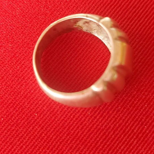 Silver ring 925 with 14K gold used, medium size