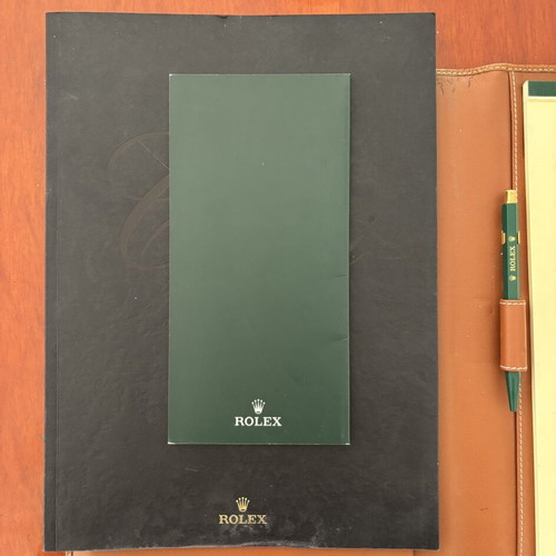 Vintage Rolex Leather Portfolio travel notes with Rolex pen like new