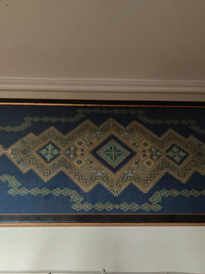 Handmade wall embroidery with frame in excellent condition