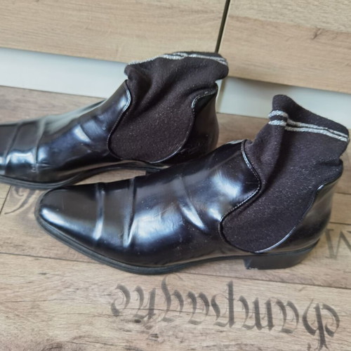 Zara women's patent leather sock-style shoes used, size 41, black