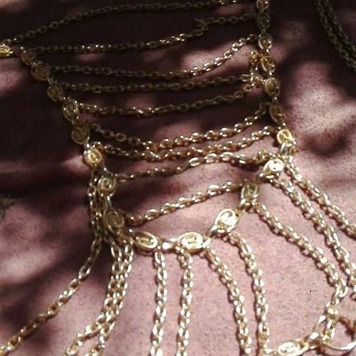 Front vest with gold chain from 74 used, rare piece