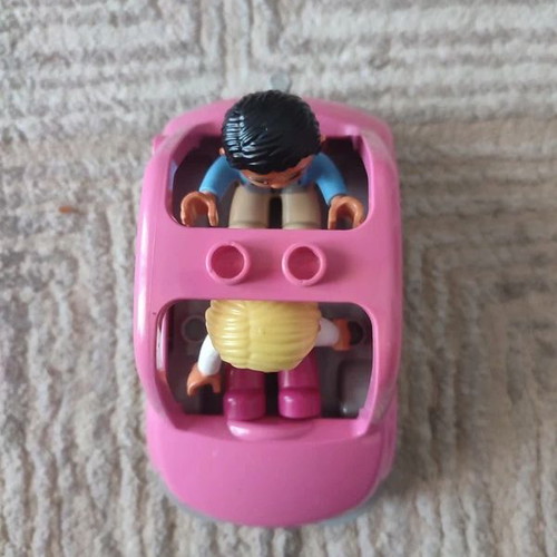 Lego Duplo Pink Car with 2 Figures like new