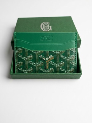 Goyard card holder, green