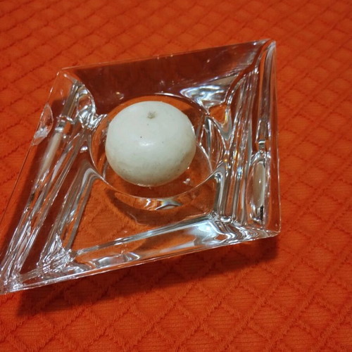 Crystal set ashtray and candle holder like new