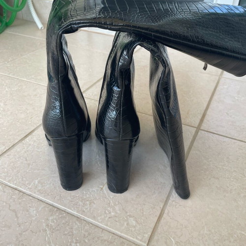 Just Me vegan leather boots new, size 41, shiny finish