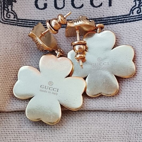 Gucci earrings with multicolored crystals and GG flower design new