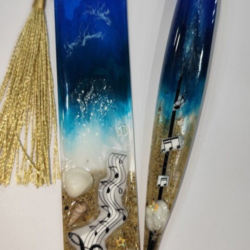 Handmade pen and bookmark set sea theme, new