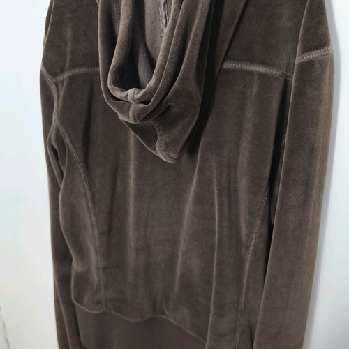 Stradivarius velour cardigan used, brown with hood