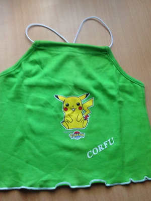 Pikachu Corfu No10 set with top and shorts new multicolor green