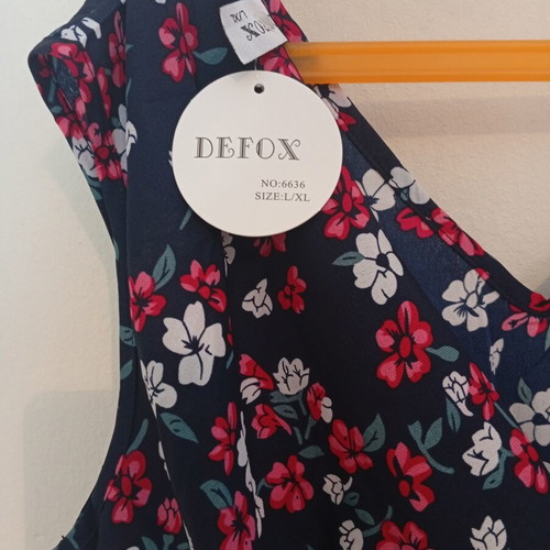 Defox women's summer blouse new, blue and red, size L