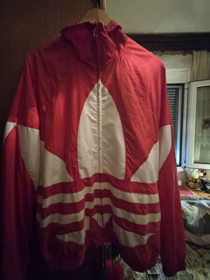 Adidas windbreaker like new, red, sizes L and XL