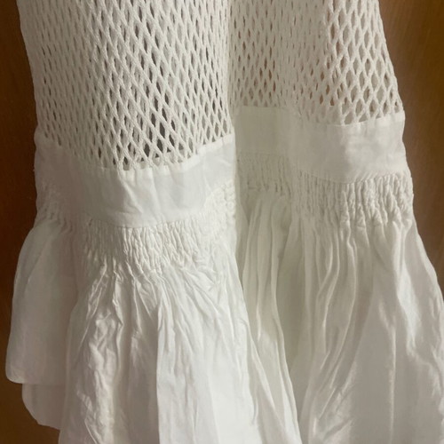 See By Chloe Cotton White Dress with Net and Ruffles like new, repaired defect