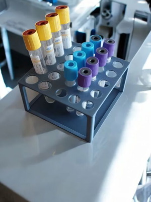 Test tube rack for 25 tubes made of PLA bioplastic, made to order