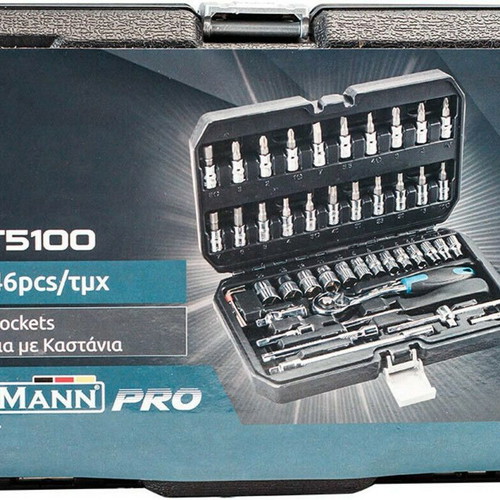 Bormann 46-Piece 1/4" Ratchet Set New in Plastic Case