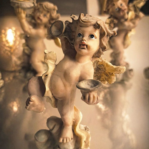 Vintage decorative angels used, set of 5 pieces
