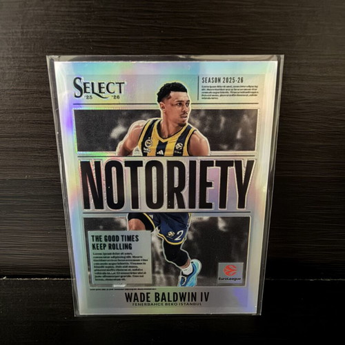 2025-26 Select EuroLeague Wade Baldwin IV Notoriety silver card like new