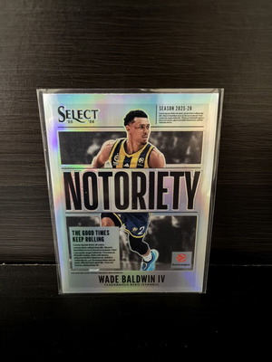 2025-26 Select EuroLeague Wade Baldwin IV Notoriety silver card like new