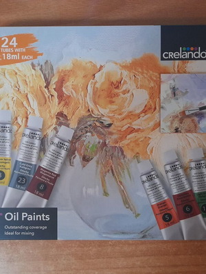 Crelando oil paints set, 24 tubes of 18 ml, sealed