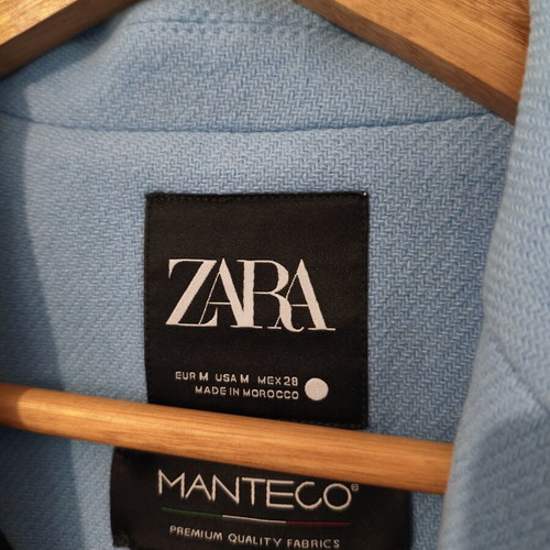 Zara ZW Collection wool coat medium, like new, light blue