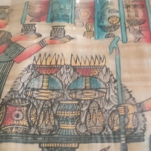 Egyptian papyrus with paintings like new
