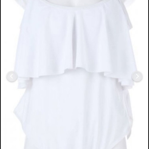 Boohoo white maxi swimsuit new, size 48