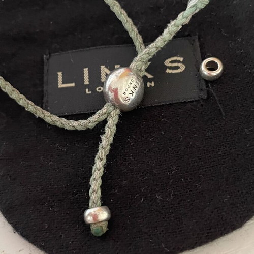 Links Of London friendship bracelet used, green and silver