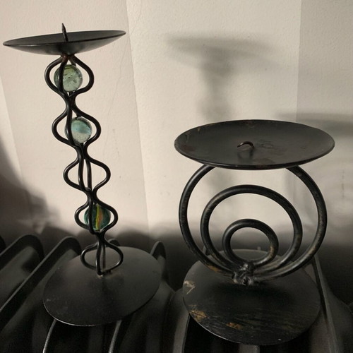 Candlesticks used, 2 black metal