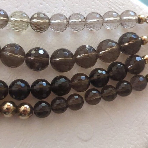 Oxette bracelet new, gold-plated silver and smoky quartz