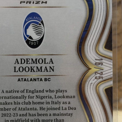 2025-26 Panini Select Serie A Soccer Ademola Lookman Mezzanine Tie-Dye Prizm card new