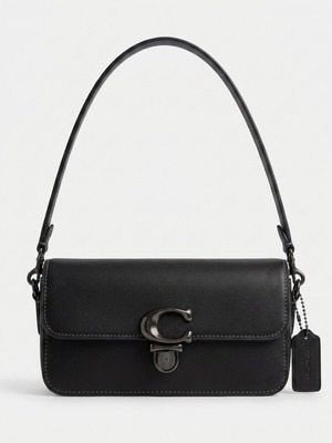 Coach leather bag with shoulder and crossbody straps, new, black