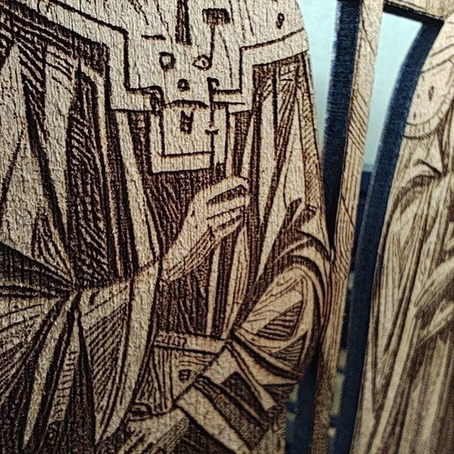 Woodcraft Wooden Tabletop Icon of Saints Konstantinos and Eleni new