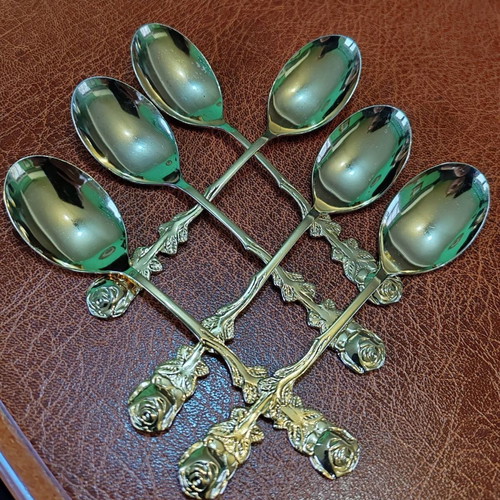 Hildesheim Rose Gold-Plated Dessert Spoons Set of 6