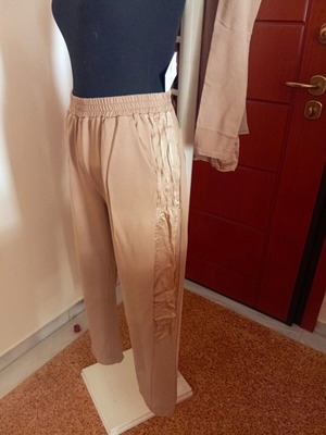 Cotton and Viscose Pants and Blouse Set New Beige