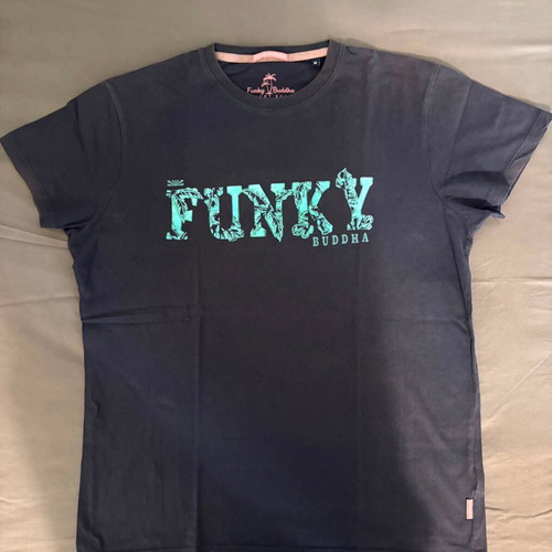 Funky Buddha t-shirt used, blue, size XS for 14 years
