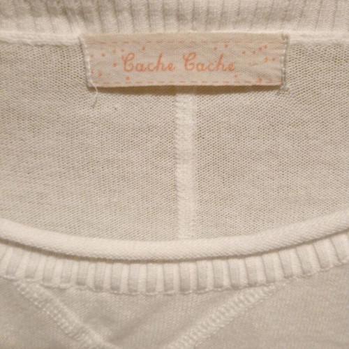 Cache Cache knitted cropped blouse white new M/L