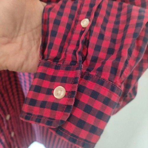 Gap checked shirt size M like new, pink and blue cotton