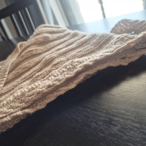 Handmade Knitted Shoulder Bag Type Tagari New, Beige-Camel