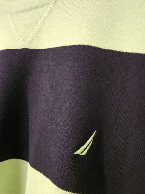 Nautica sweater with green and blue stripes, XL