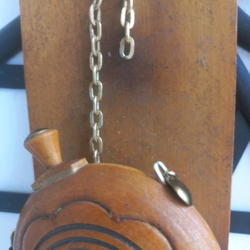 Handmade wooden wall flask folk art & decorative turtle with eyes