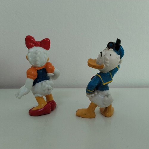 Donald & Daisy Disney miniature figures, vintage 1986, 6 cm