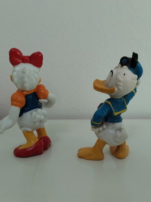 Donald & Daisy Disney miniature figures, vintage 1986, 6 cm