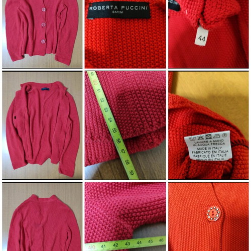 Roberta Puccini women's cardigan M/L red like new, knitted